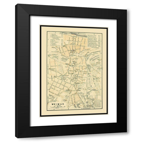 Weimar Germany - Baedeker 1914 Black Modern Wood Framed Art Print with Double Matting by Baedeker