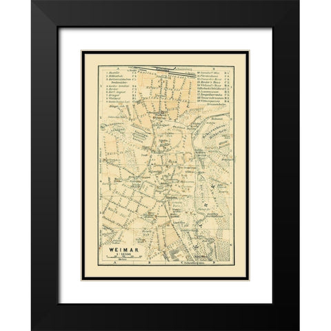 Weimar Germany - Baedeker 1914 Black Modern Wood Framed Art Print with Double Matting by Baedeker