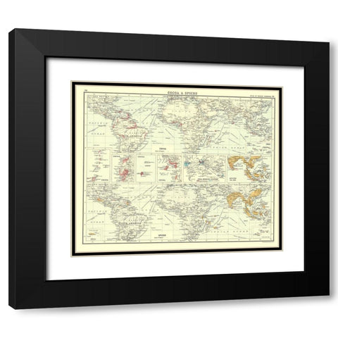 Global Cocoa Spices - Bartholomew 1907 Black Modern Wood Framed Art Print with Double Matting by Bartholomew