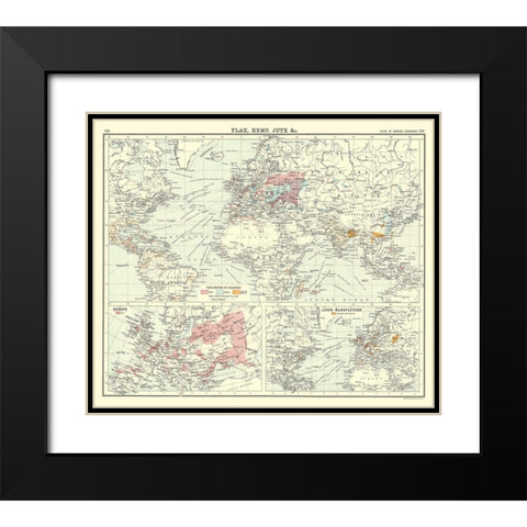 Global Production Flax Hemp Jute - Bartholomew Black Modern Wood Framed Art Print with Double Matting by Bartholomew