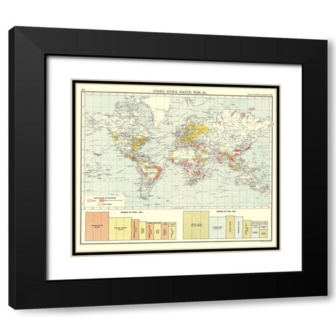 Global Ivory Gums Resin Wax - Bartholomew 1907 Black Modern Wood Framed Art Print with Double Matting by Bartholomew