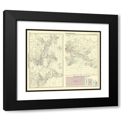 Global Mercury Zinc Phosphates Antimony Black Modern Wood Framed Art Print with Double Matting by Bartholomew