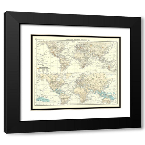Global Precious Stones Pearls - Bartholomew 1907 Black Modern Wood Framed Art Print with Double Matting by Bartholomew