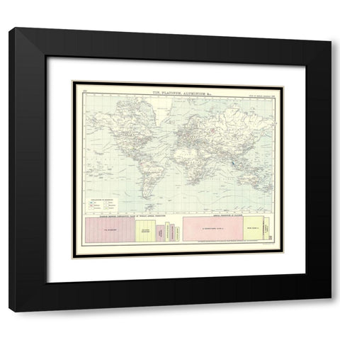 Global Tin Platinum Aluminium - Bartholomew 1907 Black Modern Wood Framed Art Print with Double Matting by Bartholomew