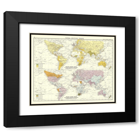 Global British Import Trade - Bartholomew 1907 Black Modern Wood Framed Art Print with Double Matting by Bartholomew