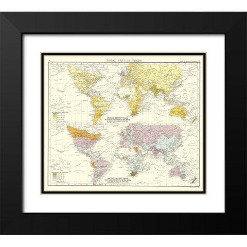 Global British Import Trade - Bartholomew 1907 Black Modern Wood Framed Art Print with Double Matting by Bartholomew