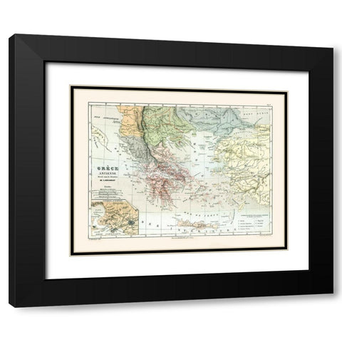 Ancient Greece - Cortambert 1880 Black Modern Wood Framed Art Print with Double Matting by Cortambert