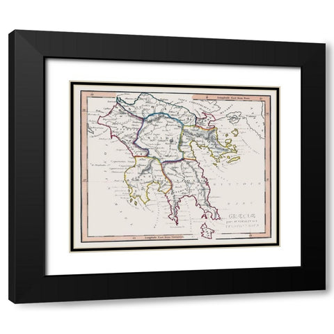 Ancient Greece - Fenner 1830 Black Modern Wood Framed Art Print with Double Matting by Fenner