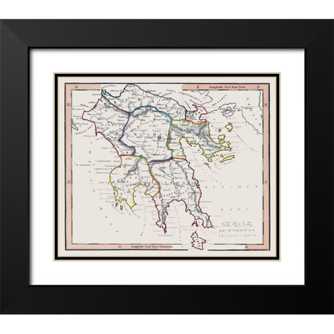 Ancient Greece - Fenner 1830 Black Modern Wood Framed Art Print with Double Matting by Fenner