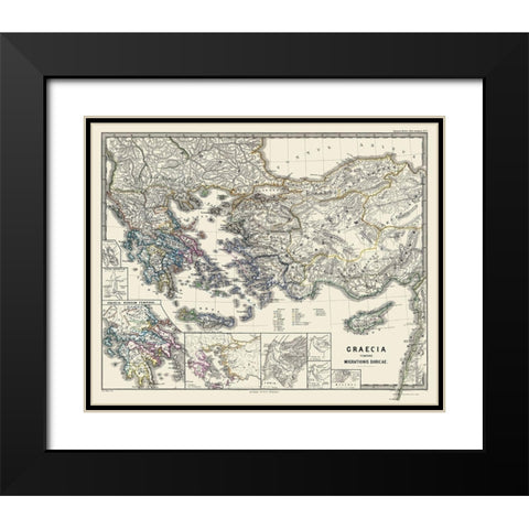 Doric Migration Greece - Spruner 1865 Black Modern Wood Framed Art Print with Double Matting by Spruner