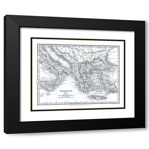 Colonies Greece - Oxford 1828 Black Modern Wood Framed Art Print with Double Matting by Oxford