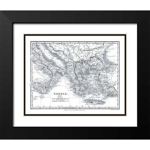 Colonies Greece - Oxford 1828 Black Modern Wood Framed Art Print with Double Matting by Oxford