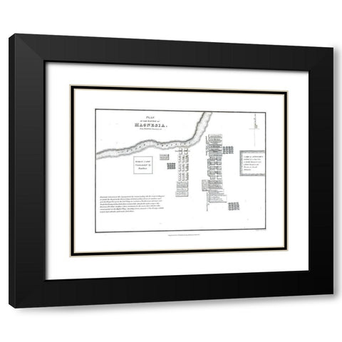 Battle of Magnesia - Greece - Oxford 1828 Black Modern Wood Framed Art Print with Double Matting by Unknown
