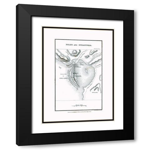 Pylos Sphacteria Greece - Oxford 1828 Black Modern Wood Framed Art Print with Double Matting by Oxford