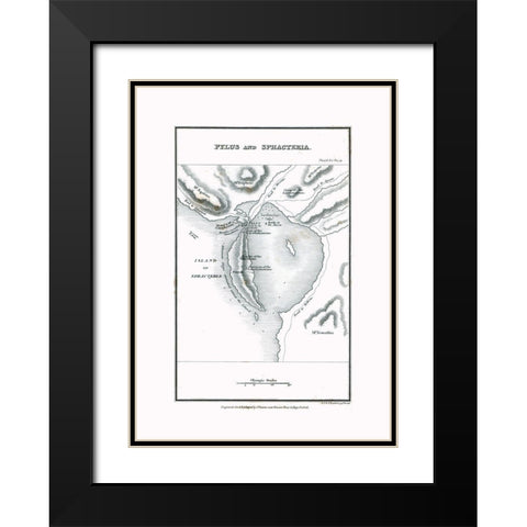 Pylos Sphacteria Greece - Oxford 1828 Black Modern Wood Framed Art Print with Double Matting by Oxford