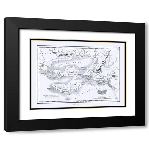 Salamis Island Greece - Oxford 1828 Black Modern Wood Framed Art Print with Double Matting by Oxford