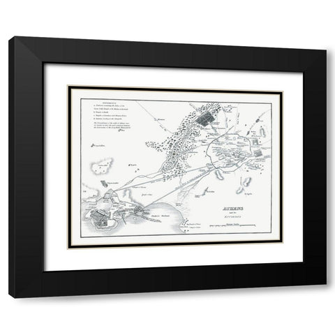 Athens Greece - Oxford 1828 Black Modern Wood Framed Art Print with Double Matting by Oxford