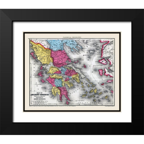 Ancient Greece - Mitchell 1844 Black Modern Wood Framed Art Print with Double Matting by Mitchell