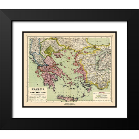 Greece Turkey - Kiepert 1903 Black Modern Wood Framed Art Print with Double Matting by Kiepert