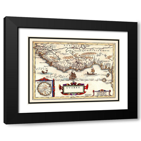 Guinea Africa - Jansson 1640 Black Modern Wood Framed Art Print with Double Matting by Jansson