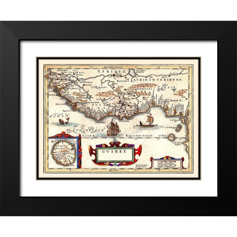 Guinea Africa - Jansson 1640 Black Modern Wood Framed Art Print with Double Matting by Jansson