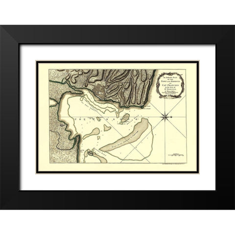 Cap Francois Isle St Domingo Dominican Rep Haiti Black Modern Wood Framed Art Print with Double Matting by Jeffreys