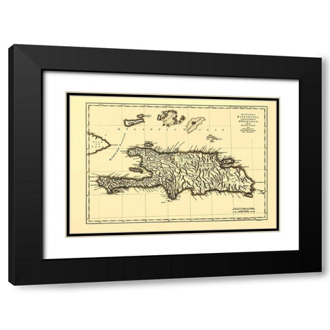 Hispaniola Island St Domingo Dominican Rep Haiti Black Modern Wood Framed Art Print with Double Matting by Jeffreys