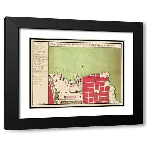 Caribbean Havana Cuba - 1700 Black Modern Wood Framed Art Print with Double Matting by Unknown