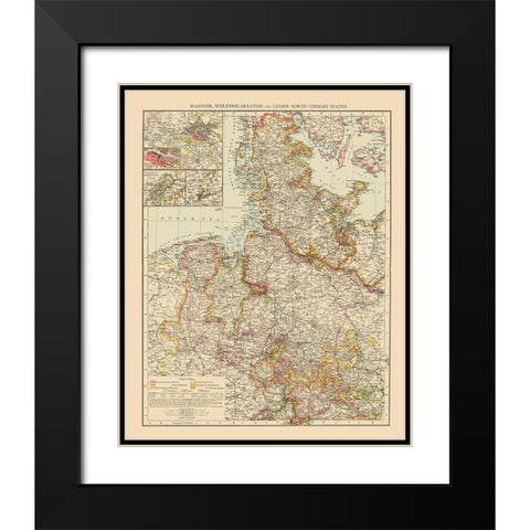 Hannover Schleswig Holstein Germany - Andree 1895 Black Modern Wood Framed Art Print with Double Matting by Andree