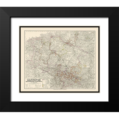 Hannover Germany - Weimar 1856 Black Modern Wood Framed Art Print with Double Matting by Weimar