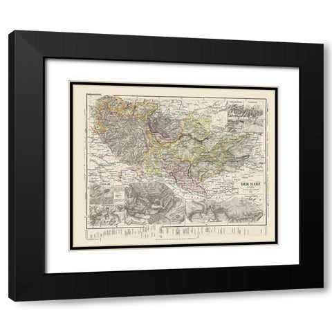 Harz Mountains Germany - Gotthard 1852 Black Modern Wood Framed Art Print with Double Matting by Gotthard