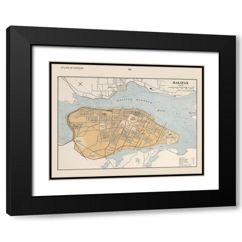 Halifax Canada - Chalifour 1915 Black Modern Wood Framed Art Print with Double Matting by Chalifour