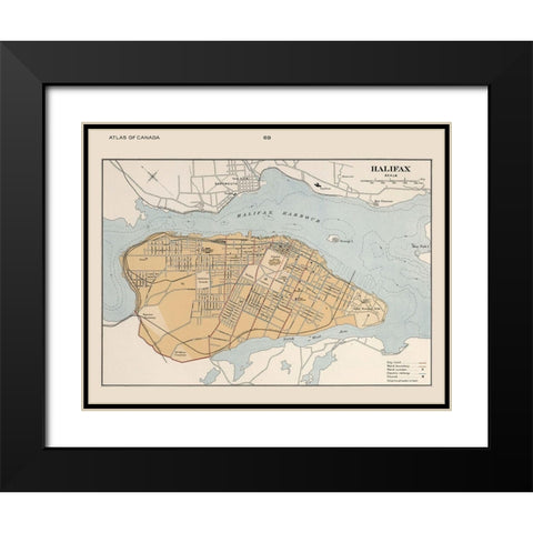 Halifax Canada - Chalifour 1915 Black Modern Wood Framed Art Print with Double Matting by Chalifour