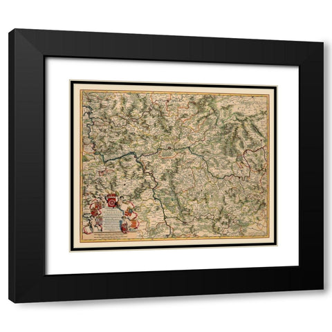 Hesse Germany - De Wit 1688 Black Modern Wood Framed Art Print with Double Matting by De Wit