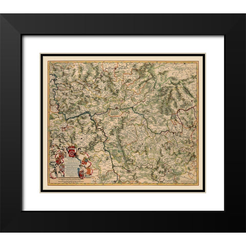 Hesse Germany - De Wit 1688 Black Modern Wood Framed Art Print with Double Matting by De Wit
