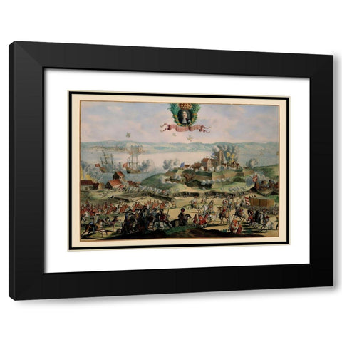 Scandanavia Helsingborg Sweden Siege Panoramic Black Modern Wood Framed Art Print with Double Matting by De Hooghe