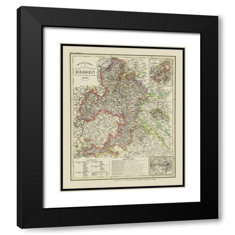Hesse Schaumburg Cassel Germany Black Modern Wood Framed Art Print with Double Matting by Hildburghausen
