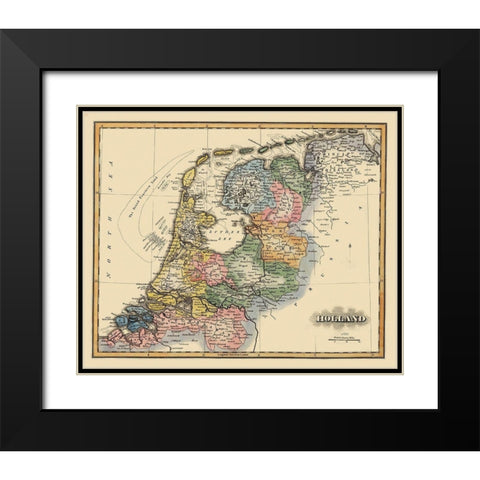 Holland Netherlands - Lucas 1823 Black Modern Wood Framed Art Print with Double Matting by Lucas