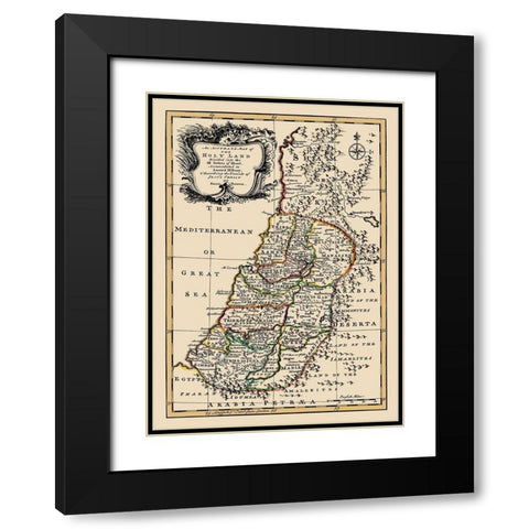 Twelve Tribes of Israel - Bowen 1752 Black Modern Wood Framed Art Print with Double Matting by Bowen