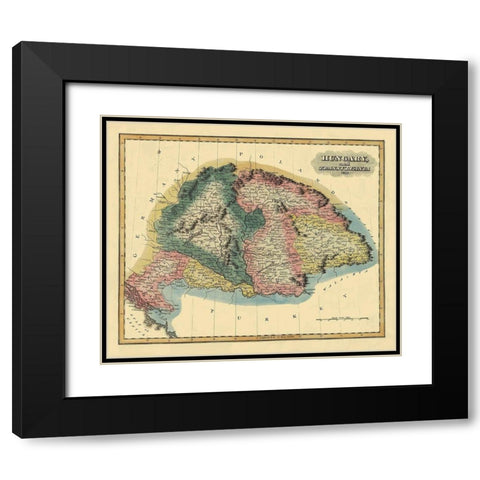 Eastern Europe Hungary - Lucas 1823 Black Modern Wood Framed Art Print with Double Matting by Lucas
