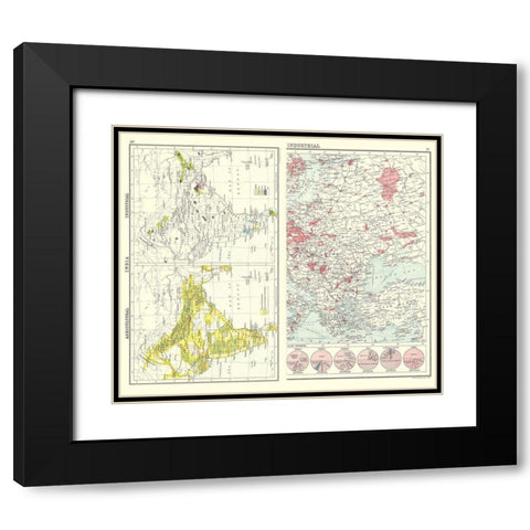 Agricultural Eastern Europe India Industrial Black Modern Wood Framed Art Print with Double Matting by Bartholomew