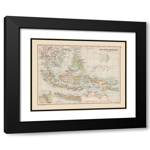Asia Indonesia - Bartholomew 1892 Black Modern Wood Framed Art Print with Double Matting by Bartholomew