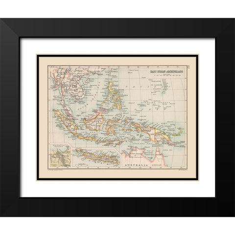 Asia Indonesia - Bartholomew 1892 Black Modern Wood Framed Art Print with Double Matting by Bartholomew