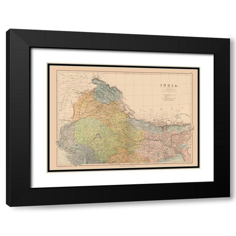 Northwest India - Black 1867 Black Modern Wood Framed Art Print with Double Matting by Black