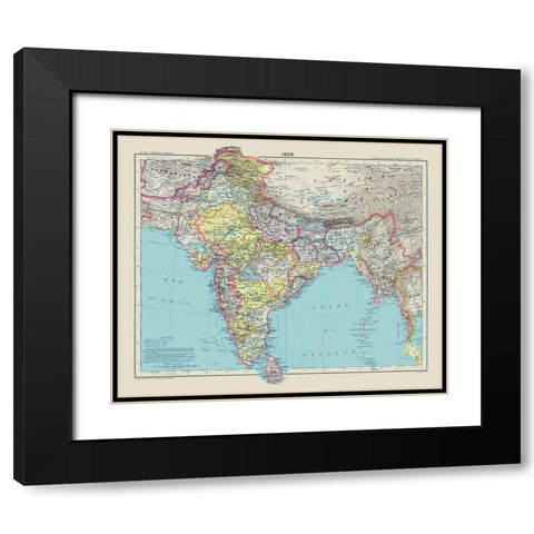 Asia India Sri Lanka Indonesia - Schrader 1908 Black Modern Wood Framed Art Print with Double Matting by Schrader