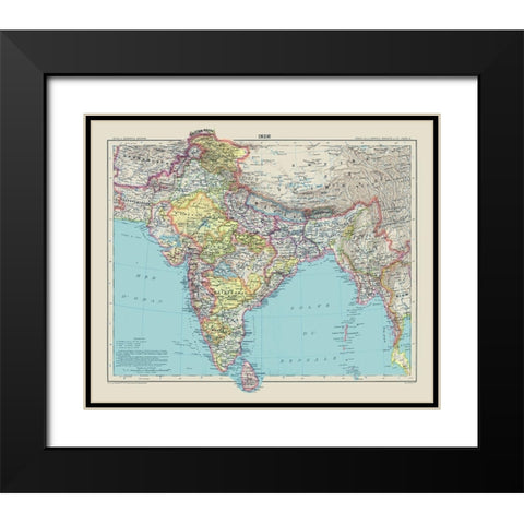 Asia India Sri Lanka Indonesia - Schrader 1908 Black Modern Wood Framed Art Print with Double Matting by Schrader