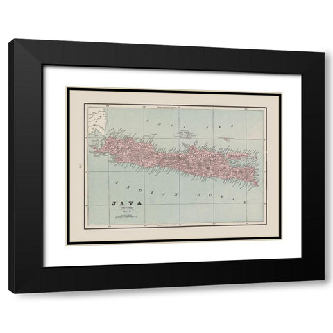 Java Indonesia Asia - Cram 1892 Black Modern Wood Framed Art Print with Double Matting by Cram