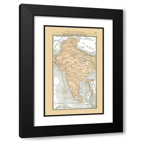 Ceylon India Sri Lanka Asia - Alden 1886 Black Modern Wood Framed Art Print with Double Matting by Alden