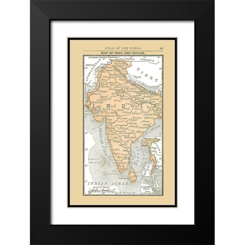 Ceylon India Sri Lanka Asia - Alden 1886 Black Modern Wood Framed Art Print with Double Matting by Alden