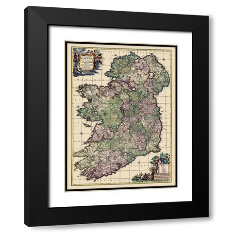 Ireland - Schenk 1710 Black Modern Wood Framed Art Print with Double Matting by Schenk